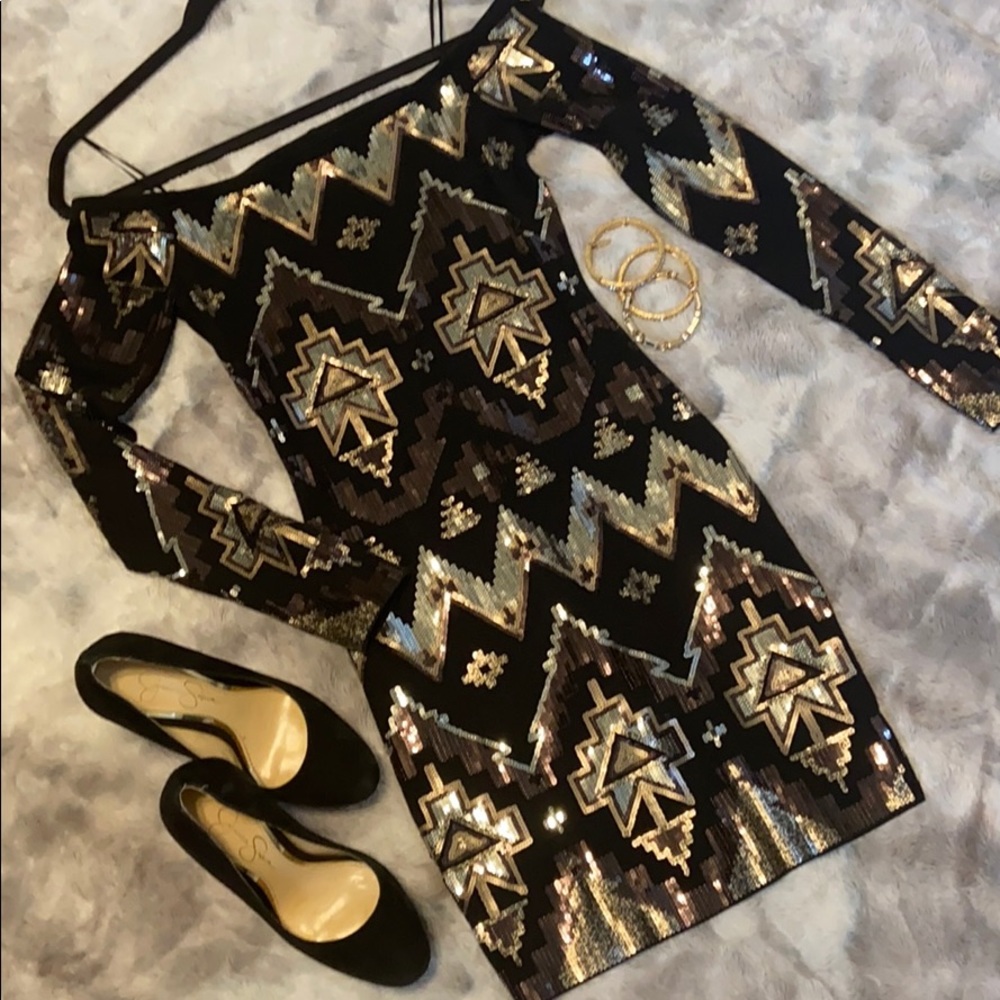 Express sequence long sleeved dress